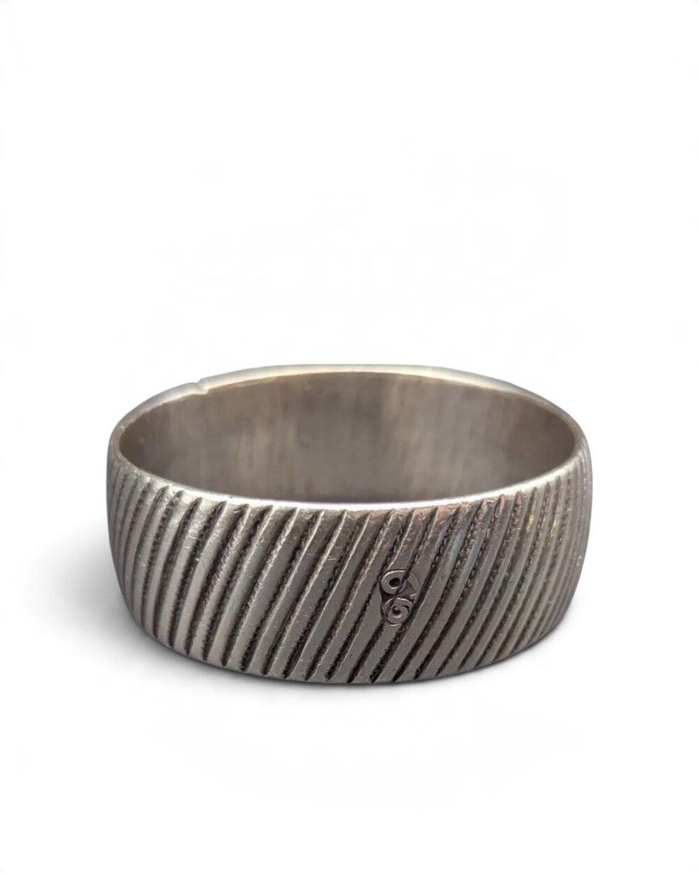 124g Heavy Vintage Moroccan Berber Silver Cuff Bracelet • Estate Find